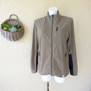 Solar fleece sweatshirt full zip brown size‎ L